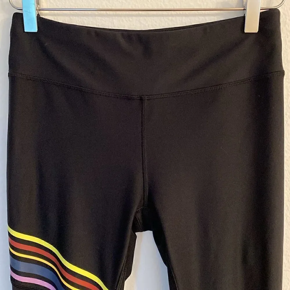 Splendid Studio Core Strip Leggings Black Size Small